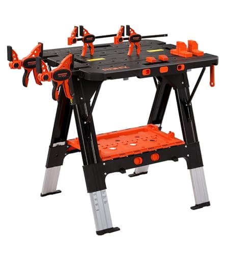 PONY établi pliant 2-en-1 avec 4 serre-joints