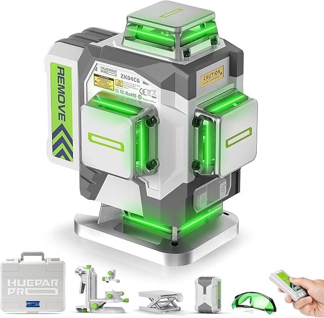 Huepar Pro ZK04CG niveau laser 4D 4x360° vert haute précision
