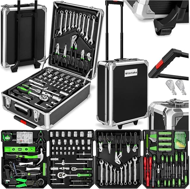 tectake chariot d'atelier avec outils