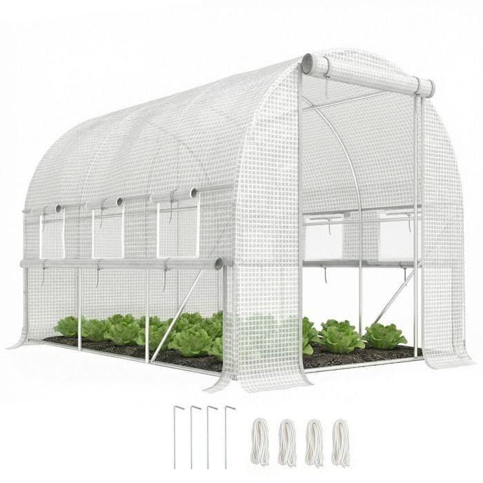 Serre tunnel de jardin 6 m² (armature acier)