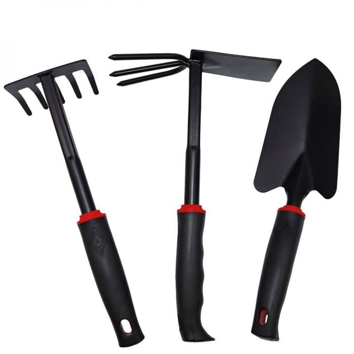 Lot de 3 outils de jardin en inox